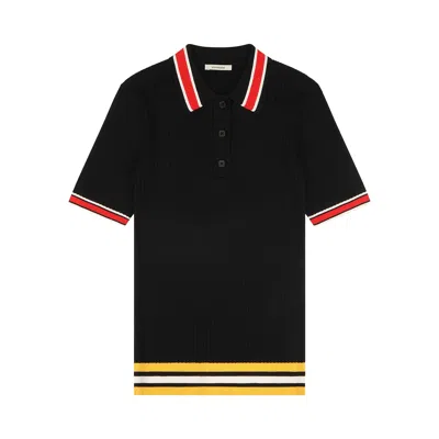 Pre-owned Entire Studios Ribbed Polo Shirt 'inferno' | Black | Women's Size L