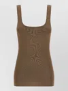 Entire Studios Ribbed Scoop Neck Sleeveless Lounge Top In Brown