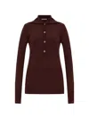 Entire Studios Ribbed-buttoned Polo In Brown