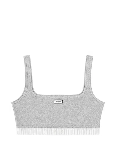Entire Studios Ribbed-knit Bralette In Gray