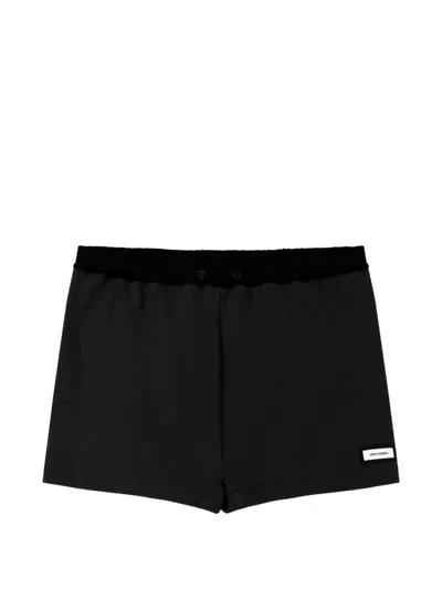 Entire Studios Ribbed-knit Lounge Shorts In Black