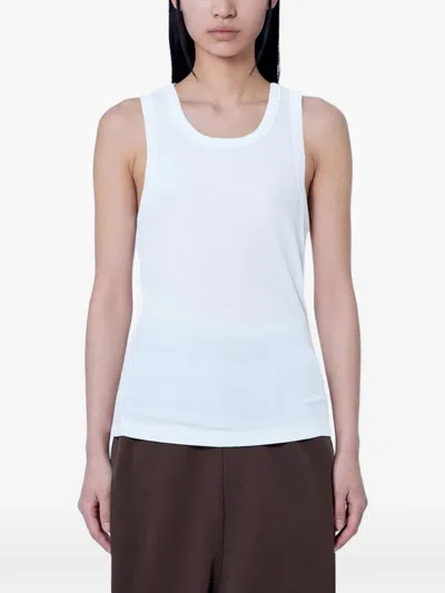 Entire Studios Ribbed-knit Tank Top In White