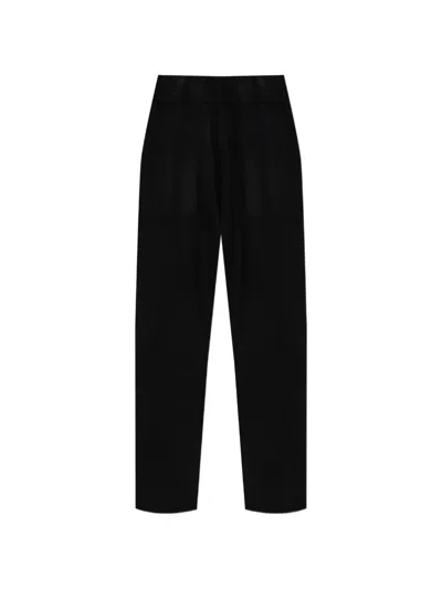 Entire Studios Ribbed-knit Trousers In Black