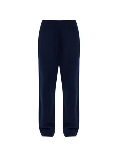 Entire Studios Ribbed-knit Wool-blend Track Pants In Blue