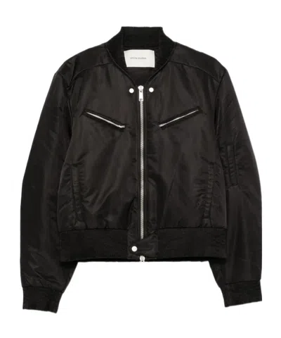 Entire Studios Ribbed-trim Zip-up Baseball Jacket In Animal Print