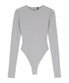 Entire Studios Round-neck Long-sleeved Bodysuit In Gray