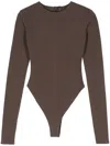 Entire Studios Round-neck Jersey Bodysuit In Brown