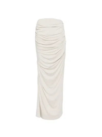 Entire Studios Ruched Drape Maxi Skirt In White