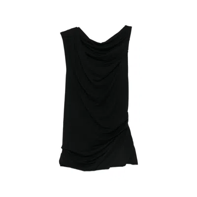 Entire Studios Ruched Jersey Tank Top In Black