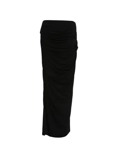 Entire Studios Ruched Maxi Skirt In Black