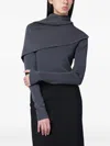 Entire Studios Asymmetric Turtleneck Sweater Cape Detail In Blue