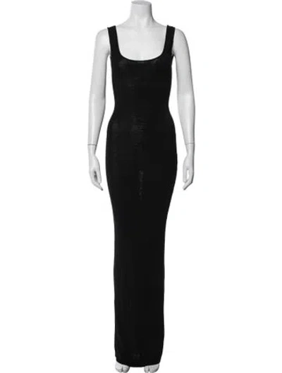 Pre-owned Entire Studios Scoop Neck Long Dress In Black