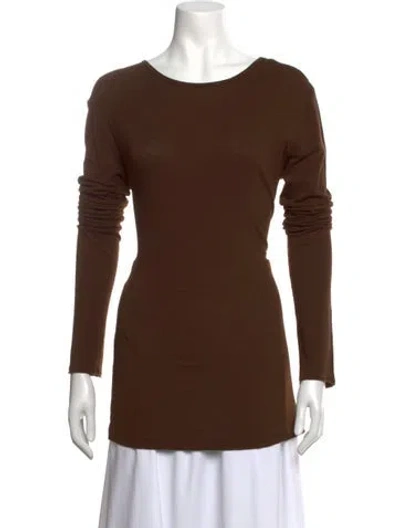 Pre-owned Entire Studios Scoop Neck Long Sleeve Top In Brown