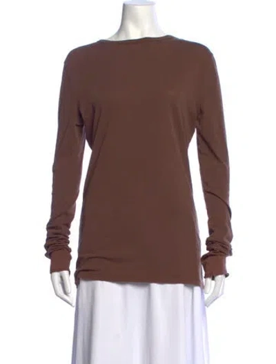 Pre-owned Entire Studios Scoop Neck Long Sleeve Top In Brown