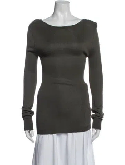 Pre-owned Entire Studios Scoop Neck Long Sleeve Top In Green