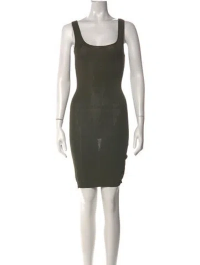 Pre-owned Entire Studios Scoop Neck Mini Dress In Green