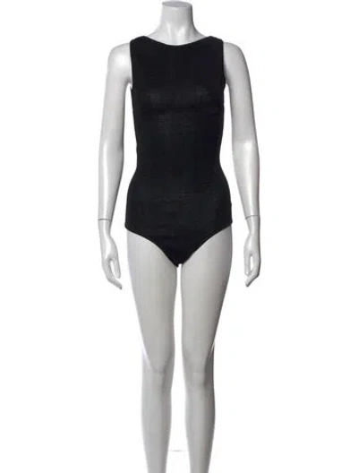 Pre-owned Entire Studios Scoop Neck Sleeveless Bodysuit In Black