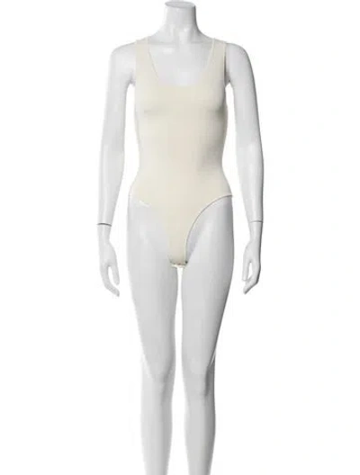 Pre-owned Entire Studios Scoop Neck Sleeveless Bodysuit In Neutral