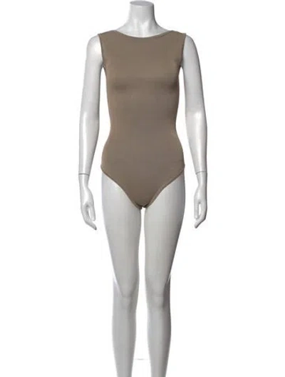 Pre-owned Entire Studios Scoop Neck Sleeveless Bodysuit In Neutral
