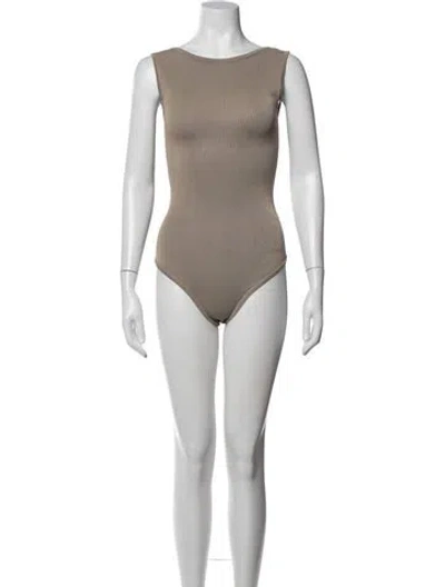 Pre-owned Entire Studios Scoop Neck Sleeveless Bodysuit In Neutrals