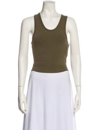 Pre-owned Entire Studios Scoop Neck Sleeveless Crop Top In Green