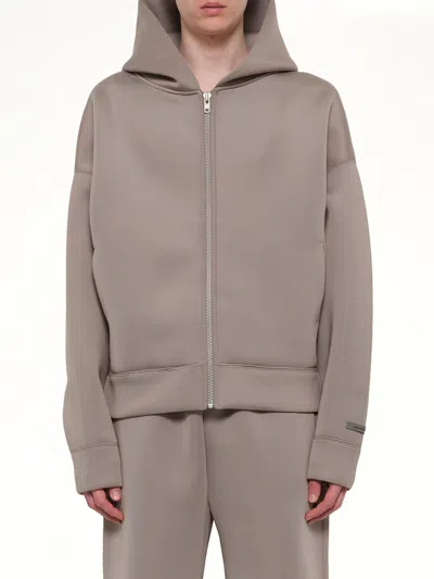 Entire Studios Scuba Zip Hood In Brown