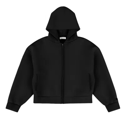 Pre-owned Entire Studios Scuba Zip Hoodie 'black' | Women's Size L