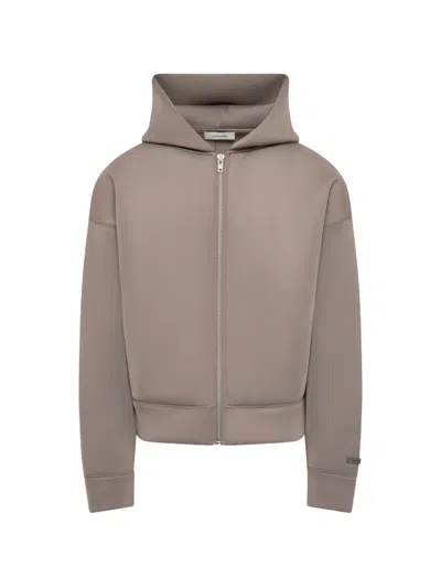 Entire Studios Scuba-texture Zip-up Hoodie In Brown
