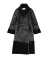 Entire Studios Shearling Long Coat In Black