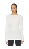 Entire Studios Sheer Long Sleeve Top In White