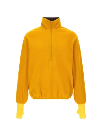Entire Studios Shell Fleece Half-zip Sweater In Yellow