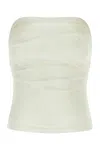 Entire Studios Strapless Denim Crop Top