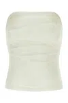 Entire Studios Strapless Denim Crop Top