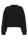 Entire Studios Cropped Oversize Sweatshirt With Ribbed Cuffs In Black