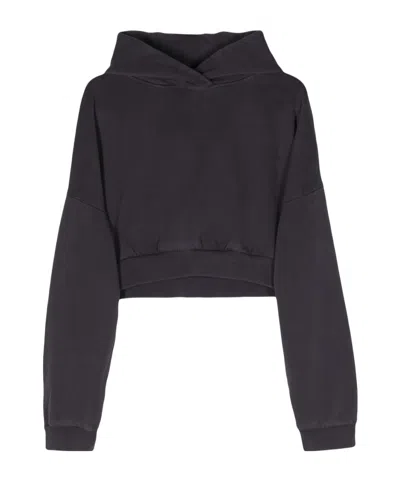 Entire Studios Short Hooded Sweatshirt In Black