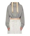 Entire Studios Gray Cropped Full Zip Hoodie In Gray