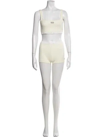 Pre-owned Entire Studios Short Set In White/yellow