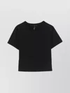 Entire Studios Short Sleeve Cropped Crew Neck Top In Black