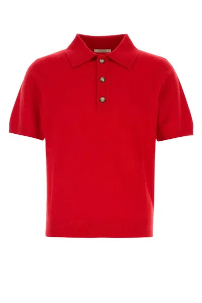 Entire Studios Short-sleeve Knitted Polo Shirt In Red