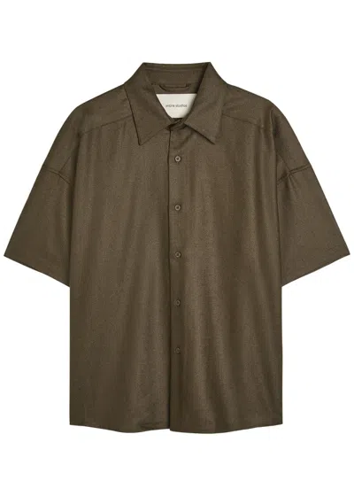 Entire Studios Short Sleeve Wool Shirt In Green