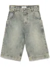 Entire Studios Surface Belt Loops Washed Pockets Shorts In Blue