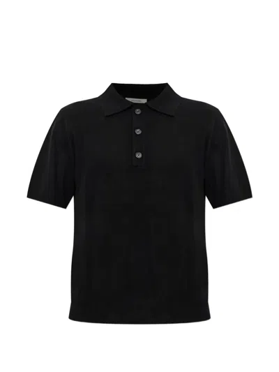 Entire Studios Short-sleeve Polo Sweater In Black