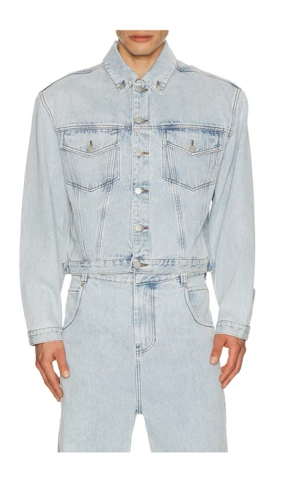 Entire Studios Shrunken Denim Jacket In Blue