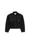 Entire Studios Shrunken Denim Jacket Raw Black In Black