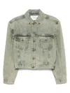 Entire Studios Shrunken Denim Jacket Surface Wave Clothing In Blue