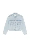 Entire Studios Shrunken Denim Jacket In Blue