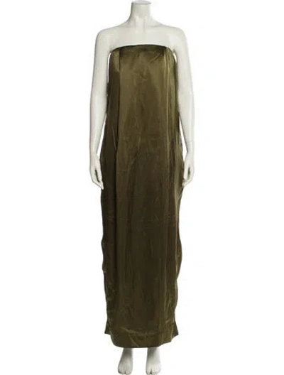 Pre-owned Entire Studios Silk Long Dress In Green