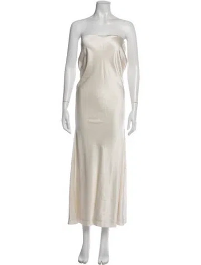 Pre-owned Entire Studios Silk Long Dress In Neutrals