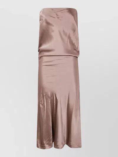 Entire Studios Silk Midi Skirt In Neutral