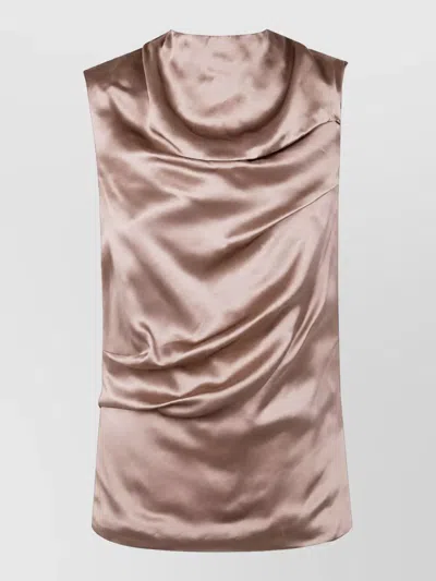 Entire Studios Silk Tank Top In Brown
